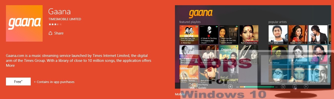 Gaana app for windows
